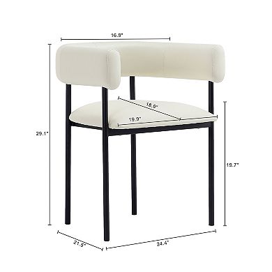 MANHATTAN COMFORT Onda Faux Leather Upholstered Metal Dining Chair