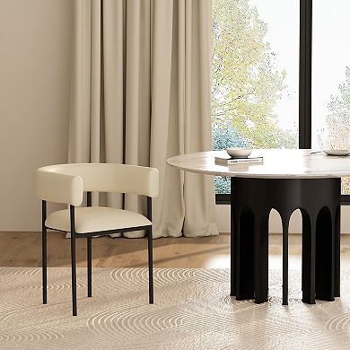 MANHATTAN COMFORT Onda Faux Leather Upholstered Metal Dining Chair