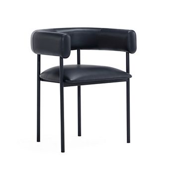 MANHATTAN COMFORT Onda Faux Leather Upholstered Metal Dining Chair