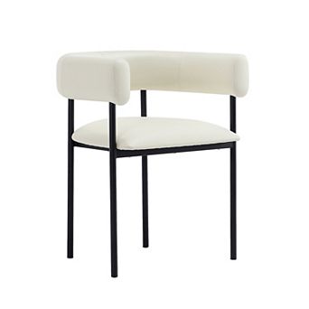 MANHATTAN COMFORT Onda Faux Leather Upholstered Metal Dining Chair