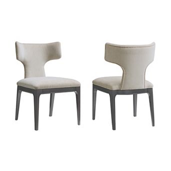 MANHATTAN COMFORT Eloria Chenille Upholstered Wood Dining Side Chair Set of 2