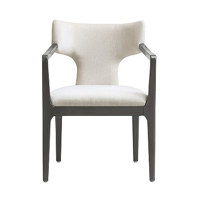 MANHATTAN COMFORT Eloria Chenille Upholstered Wood Dining Armchair