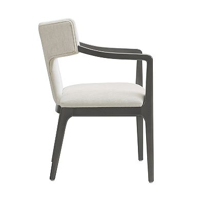 MANHATTAN COMFORT Eloria Chenille Upholstered Wood Dining Armchair