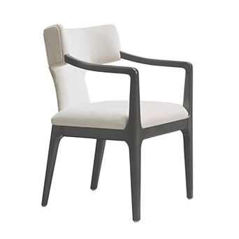 MANHATTAN COMFORT Eloria Chenille Upholstered Wood Dining Armchair