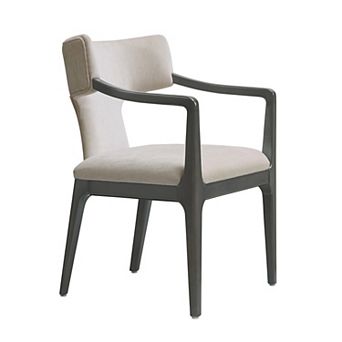 MANHATTAN COMFORT Eloria Chenille Upholstered Wood Dining Armchair