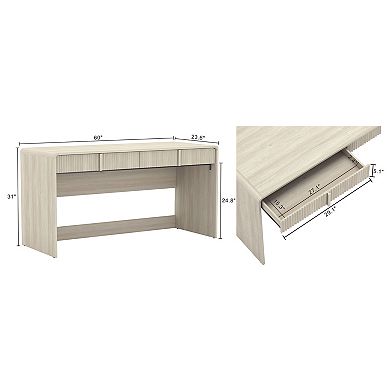 MANHATTAN COMFORT Novara 60-Inch Contemporary 2-Drawer Writing Desk