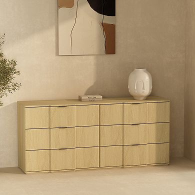 MANHATTAN COMFORT Clive 72-Inch Mid-Century Modern 6-Drawer Dresser