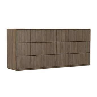 MANHATTAN COMFORT Clive 72-Inch Mid-Century Modern 6-Drawer Dresser