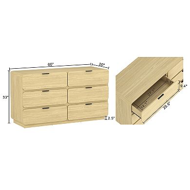 MANHATTAN COMFORT Chrystie 60-Inch 6-Drawer Double Dresser