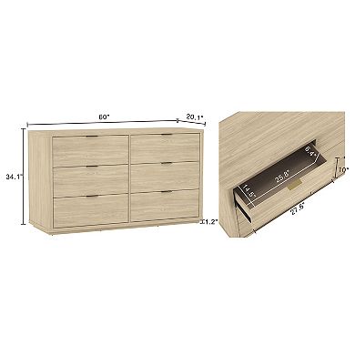 MANHATTAN COMFORT Evelyn 6-Drawer Double Dresser