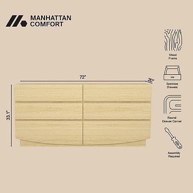 MANHATTAN COMFORT Ardea 6-Drawer Double Dresser