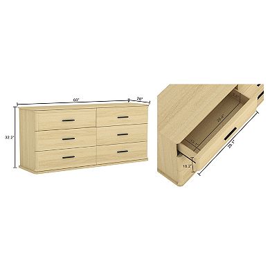 MANHATTAN COMFORT Clifford 6-Drawer Double Dresser