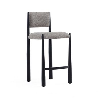 MANHATTAN COMFORT Lennor Boucle Upholstered Metal Counter Stool