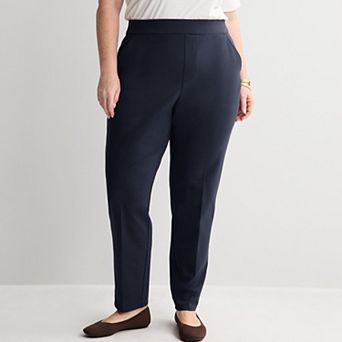 Plus Size Croft & Barrow® Straight Leg Ponte Pull-On Pants