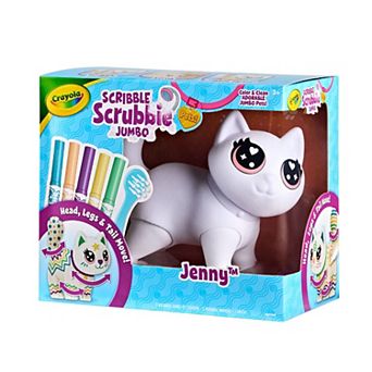 Crayola Scribble Scrubbie Jumbo Cat with Washable Markers & Scrub Brush
