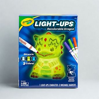 Crayola Light Ups Recolorable Dragon & 3 Washable Markers Toy