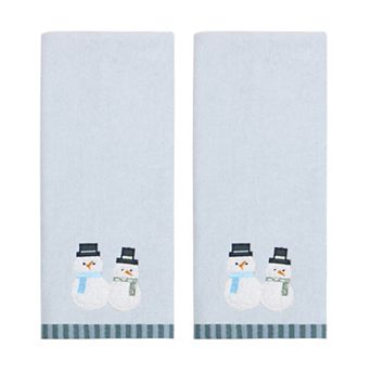 St. Nicholas Square® 2 pc Snowmen & Stripes Hand Towel Set