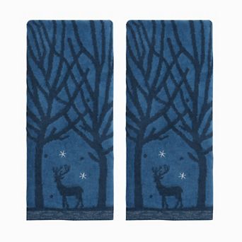 St. Nicholas Square® 2 pc Midnight Deer Hand Towel Set