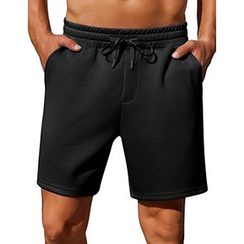 Pinspark Mens Lounge Sweat Shorts, 7" Casual Elastic Waist Gym Workout Shorts with Drawstring