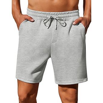 Pinspark Mens Lounge Sweat Shorts, 7" Casual Elastic Waist Gym Workout Shorts with Drawstring