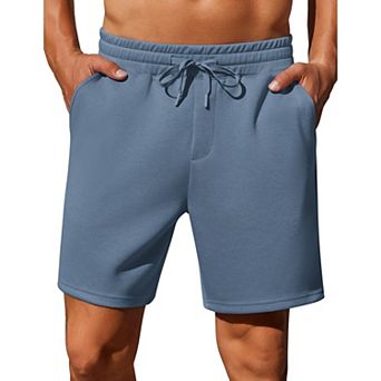 PINSPARK Mens Lounge Sweat Shorts, 7" Casual Elastic Waist Gym Workout Shorts with Drawstring