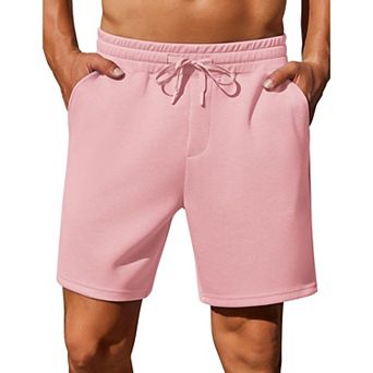 PINSPARK Mens Lounge Sweat Shorts, 7" Casual Elastic Waist Gym Workout Shorts with Drawstring