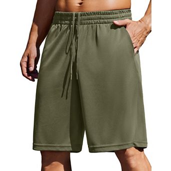 Pinspark Mens Gym Basketball Shorts with Pockets - 10" Quick Dry Lightweight Mesh Athletic Shorts