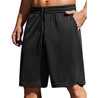 PINSPARK Mens Gym Basketball Shorts with Pockets - 10" Quick Dry Lightweight Mesh Athletic Shorts
