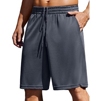PINSPARK Mens Gym Basketball Shorts with Pockets - 10" Quick Dry Lightweight Mesh Athletic Shorts
