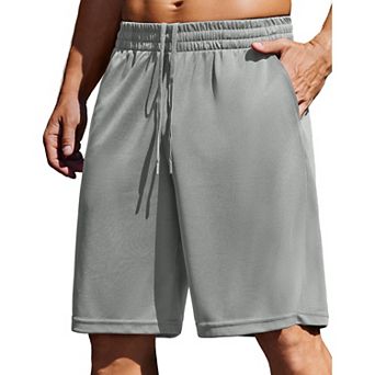 PINSPARK Mens Gym Basketball Shorts with Pockets - 10" Quick Dry Lightweight Mesh Athletic Shorts
