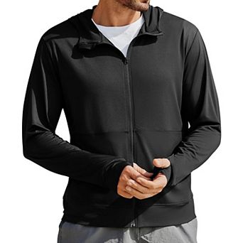 PINSPARK Men's UPF50+ Full Zip Sun Protection Hoodie Jacket Long Sleeve Hiking Fishing Shirt