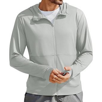 PINSPARK Men's UPF50+ Full Zip Sun Protection Hoodie Jacket Long Sleeve Hiking Fishing Shirt