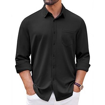 COOFANDY Men' Long Sleeve Wrinkle Free Shirt Casual Button Down Shirt Men Wedding Dress Shirt with