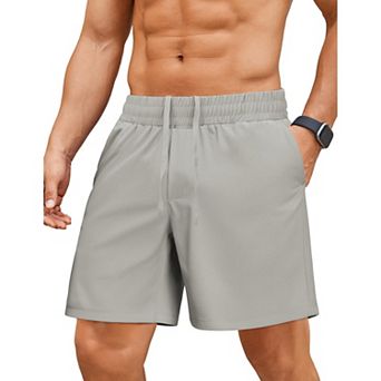PINSPARK Men's 7" Quick Dry Gym Workout Running Shorts with Towel Loop & Zipper Pockets