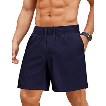 Pinspark Men's 7" Quick Dry Gym Workout Running Shorts with Towel Loop And Zipper Pockets