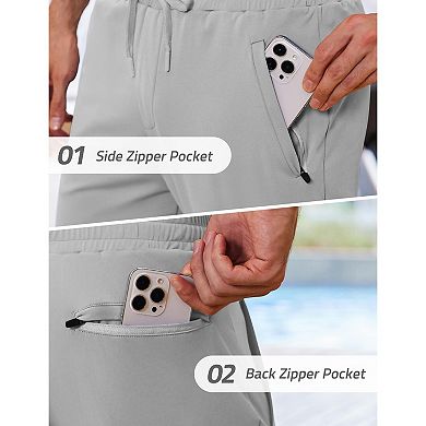 PINSPARK Men's Joggers Lightweight Quick Dry Athletic Track Pants with Zipper Pockets