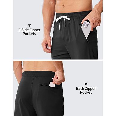 PINSPARK Men's Stretch Joggers Lightweight Quick Dry Track Pants with Zipper Pockets