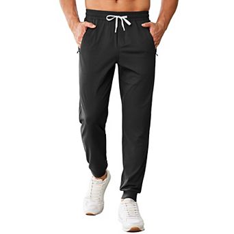 PINSPARK Men's Stretch Joggers Lightweight Quick Dry Track Pants with Zipper Pockets