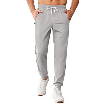PINSPARK Men's Stretch Joggers Lightweight Quick Dry Track Pants with Zipper Pockets