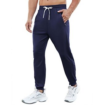 PINSPARK Men's Stretch Joggers Lightweight Quick Dry Track Pants with Zipper Pockets