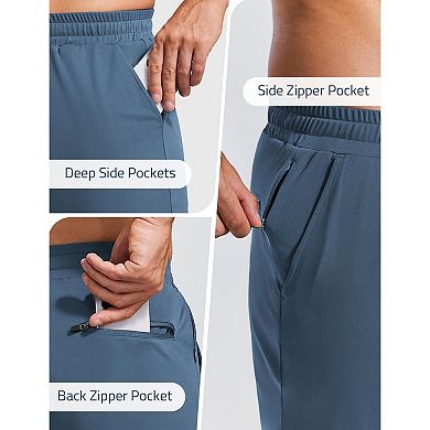 PINSPARK Men's Athletic Joggers Lightweight Quick Dry Workout Track Pants with Zipper Pockets