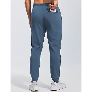 PINSPARK Men's Athletic Joggers Lightweight Quick Dry Workout Track Pants with Zipper Pockets
