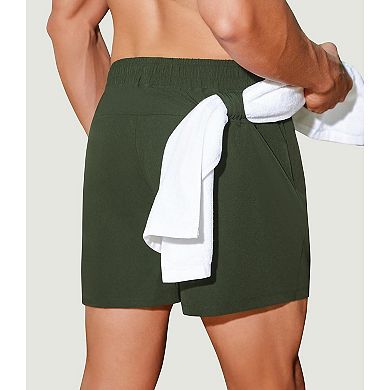 PINSPARK Men's 5" Lightweight Running Shorts Quick Dry Gym Shorts with Zip Pocket