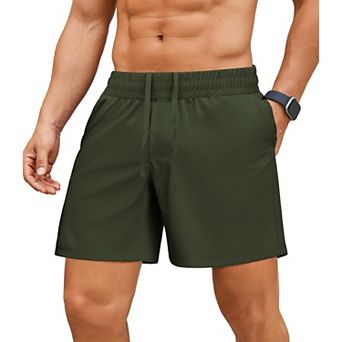 PINSPARK Men's 5" Lightweight Running Shorts Quick Dry Gym Shorts with Zip Pocket