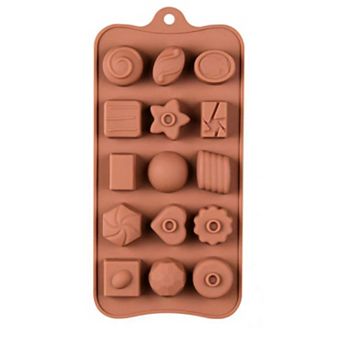 Silicone Assorted Chocolate Mold with 15 Unique Shapes, (4.1 x 8.5 Inch)
