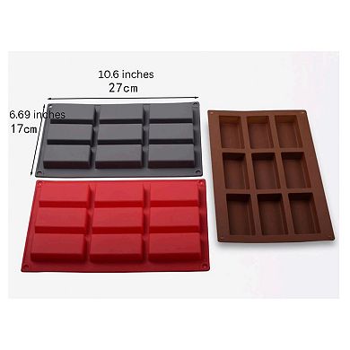 Silicone Chocolate Bar Mold (6.7 x 10.6 Inch) - Makes 9 Small Chocolate Bars