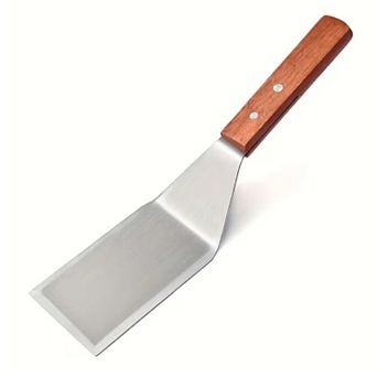 Stainless Steel Spatula with Wooden Handle - Perfect for Cakes, Steak, Eggs, & Grilling