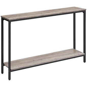 Narrow Console Table with 2 Shelves for Entryway, Hallway, or Living Room