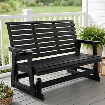 Poly Lumber Patio Glider for 3-Person, HIPS Material, All-Weather Resistant