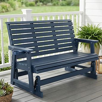 Poly Lumber Patio Glider for 3-Person, HIPS Material, All-Weather Resistant